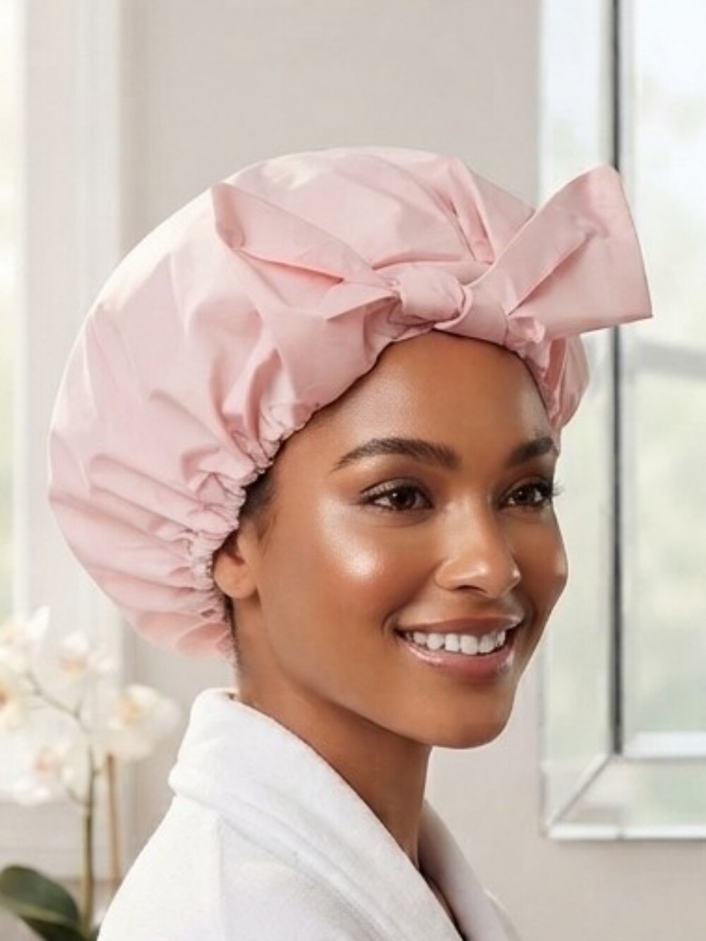 Pink Bow Shower Cap